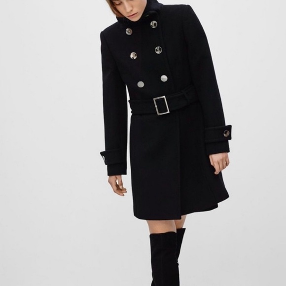 Babaton Jackets & Blazers - Babaton Bromley Virgin Wool and Cashmere Pea Coat, Black Aritzia Jacket Sz Small